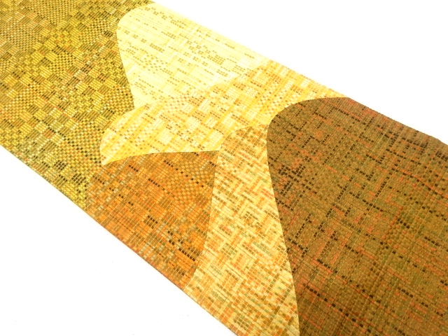 リボン織　切りばめ風　遠山模様　袋帯